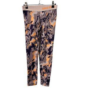 Nike Pro Hyperwarm Girl’s Black and Peach Tight Leggings Size Large